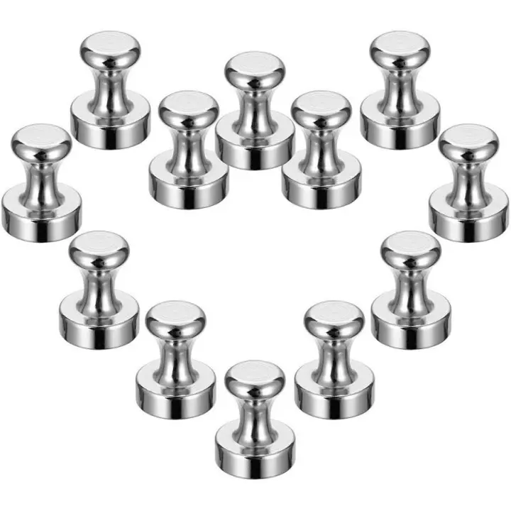 Imanes de neodimio resistentes para nevera, chinchetas magnéticas de alta resistencia para pizarras magnéticas, tablones de anuncios de oficina, mapas de cocina, paquete de 12, 12 x 16 mm - 1
