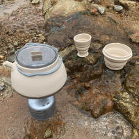 Cacerola De Silicona 1.5L Con Manija Pote De Agua Desplegable Fiambrera De Acero Inoxidable Para Camping Y Senderismo - details 4
