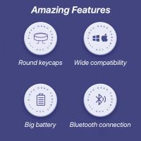 Teclado Inalámbrico Y Ratón Para Apple Samsung Bluetooth Compatible Con iPad iPhone Tablet Laptop Soporte Multilenguaje Incluye Español Portugués Ruso Francés - details 5