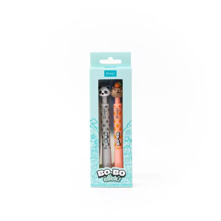 MR SET DE 2 BOLIS BORRABLES BO-BO CLICK MAPACHE Y CAPIBARA BOBO CLICK 8x2x15 Cms. - 1