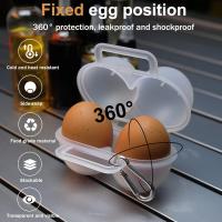 2 Girds Egg Holder Container, Plastic Egg Storage Box Shockproof Protection, Portable Egg Tray Carriage Dispenser - details 3