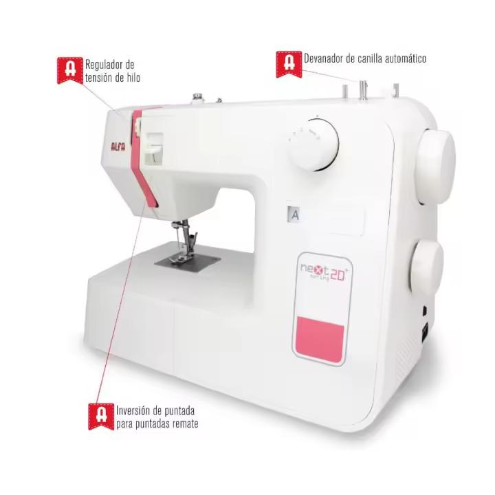 Alfa Máquina de coser Next 20 Spring Plus 10 puntadas, cose vaqueros - 1