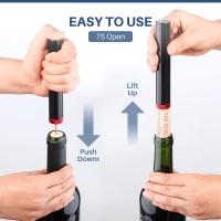 Abrepuertas De Acero Inoxidable Portátil Y Seguro Con Bomba De Aire Para Botellas De Vino Herramientas De Cocina Accesorios De Barra - details 1