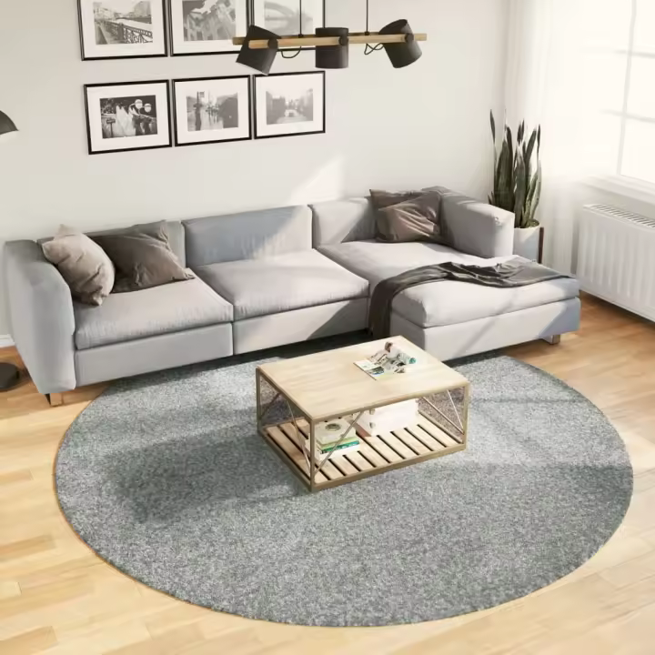vidaXL Alfombra de pelo largo moderna verde Ø 240 cm - 1