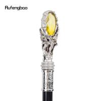 Bastón De Moda Con Diamante Amarillo Dorado 94cm Manija Recta De Aleación De Aluminio Punta De Goma Para Hike Accesorio Elegante Para Caballeros Cosplay - details 6