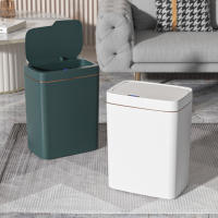 Basurero Automático Recargable 15/18L Con Sensor De Movimiento Silencioso Para Cocina Baño Dormitorio Ecológico De Plástico Rectangular - details 1