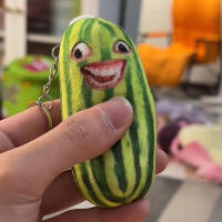 Llavero De Peluche En Forma De Sandía Divertida Creativa Muñeco De Fruta Para Bolso De Mujer Y Mochila De Niños Regalo De Cumpleaños Accesorios - details 8