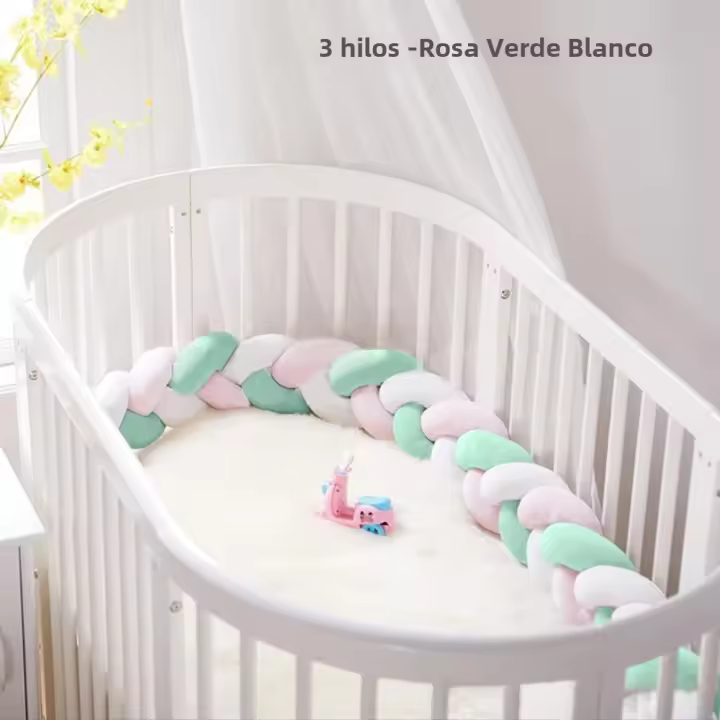 3M Protector De Cama Para Bebés Con Nudos Trenzado Tríplice Anticolisión Para Cunas Almohadilla De Protección Para Recién Nacidos - 1