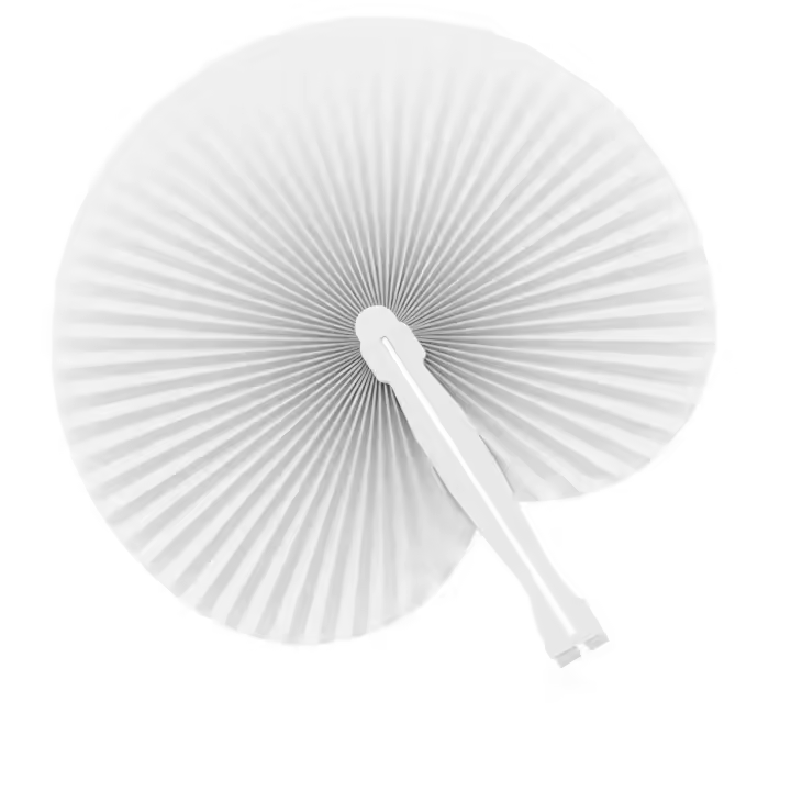 Pai pai BLANCO (Lote de 25 uds) Abanico Pai Pai de Papel. Plegable. Detalles Regalos para Invitados de Bodas Fiestas o Ceremonias Blanco. - 1