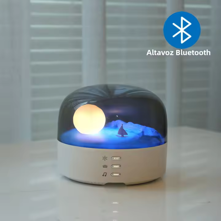 Luz Nocturna Con Paisaje Lunar Y Bluetooth Recargable Para Dormitorio Iluminación Atmosférica Para Niños Regalo De Navidad Dimmer Sin Etapas Incluye Batería Recargable - 1