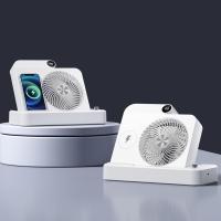 Ventilador de escritorio Pequeño, circulador de Aire con Cargador inalámbrico, ajuste de 100 velocidades, Pantalla digital, base en Ángulo, dispositivo de enfriamiento portátil para acampar para Mujeres y hambres, 9,84x6,5x9,45 pulgadas - details 1