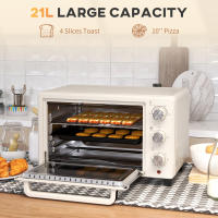 HOMCOM Horno Eléctrico de Sobremesa Horno Sobremesa de 21L 1400W Mini Horno Eléctrico con Temporizador hasta 60min y Temperatura Regulable hasta 230℃ - details 3