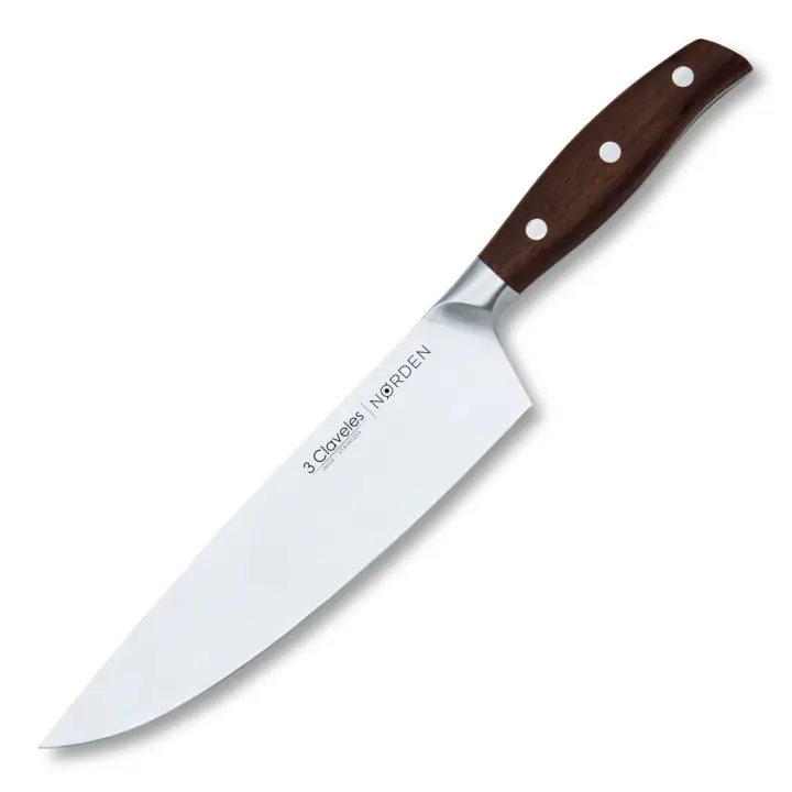 3 Claveles Norden - Cuchillo Cocinero Profesional 20 cm Acero Forjado y Mango de Roble - 1