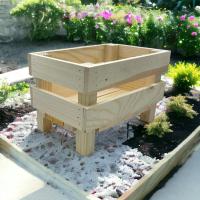 MINOKUA - Caja de Madera Maciza de Pino con Patas 25x18x17cm | Jardinera y Huerto Ecológico - details 3
