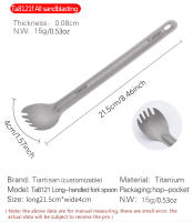Tiartisan Set De Comedor De Camping De Titanio Puro Ultraligero Con Mano Larga Cuchara Y Forcheta 2pcs Con Bolsa De Almacenamiento - details 5