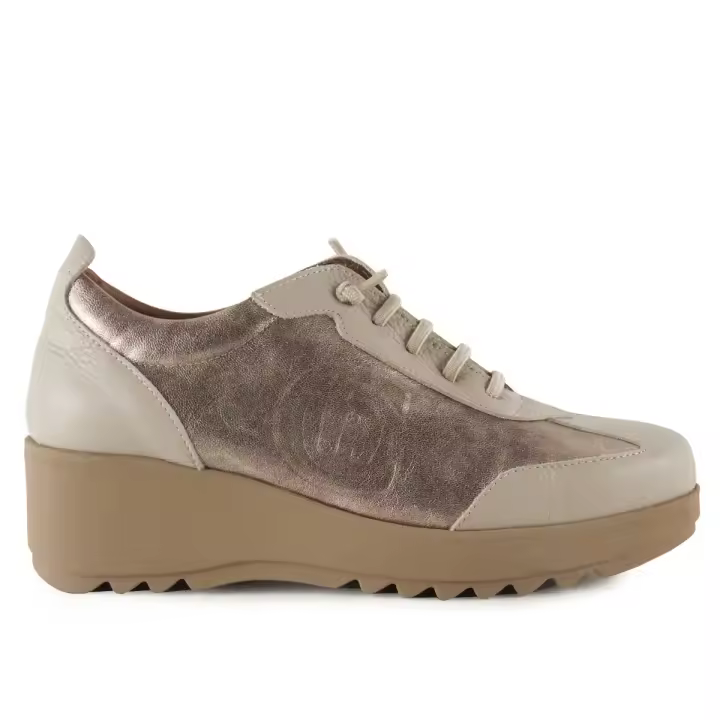 Chamby|Zapatillas piel casual beige|Mujer Piel Microfibra transpirable y termoreguladora Textil, extraible, efecto memoria y antibacteriano - 1