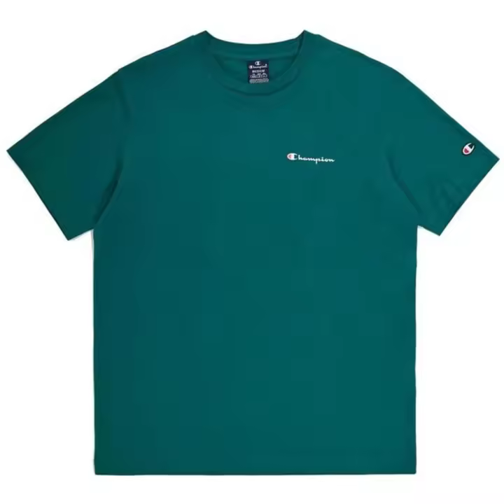 Camiseta de Manga Corta Champion Crewneck para hombre en color verde - 1