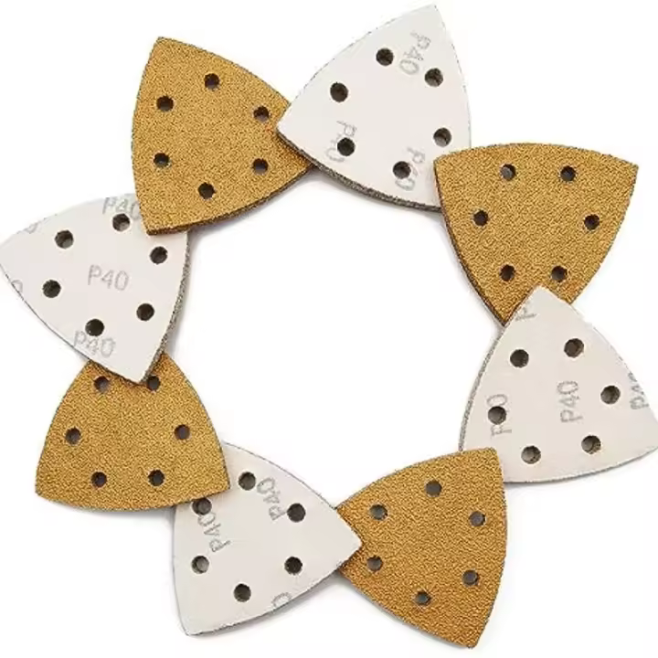 Juego De 40 Piezas De Papel De Herramientas Abrazaderas Oscilantes Con 6 Agujeros 40-240 Grit Para Pulir Madera - 1