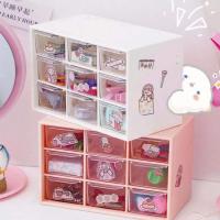 Caja De Almacenamiento Para Joyería Y Maquillaje Organizador De Cajones Mini Mesita De Mujer Corazón Plástico a Prueba De Polvo - details 0