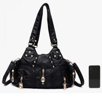 Bolso De Hombro Vintage Yogodlns Para Mujer En Cuero PU Suave Gran Capacidad Bolso De Mano Moda Con Manija De Color Stitching - details 36