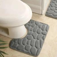 Alfombra De Pies Para Baño Y WC Antideslizante Absorbente De Agua U-Shaped Alfombrilla Impermeable De Poliéster 100% - details 3