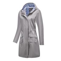 Abrigo De Trench Para Mujer Con Capucha Y Mangas Largas De Color Sólido Estilo Británico Elegante Con Rayas Y Chaqueta Recta Impermeable Para Todas Las Estaciones - details 17