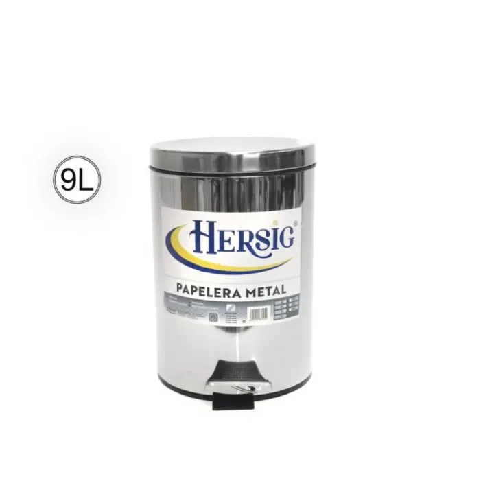 Papelera de Baño Hersig Metal Pedal 9L/7L - Resistente y Duradera - 1