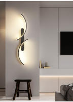Lámpara De Pared Moderna En Forma De C LED Minimalista Para Decoración De Hogar Sala De Estar Dormitorio Pasillo Oficina Instalación En Pared Material Aluminio Negro - details 10