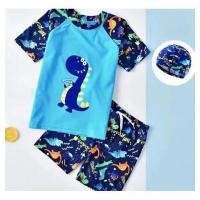 Conjunto De 3 Piezas De Moda Para Niños Natación Con Estampado Cartoon Ropa De Baño Para Niños Con Sombrero Traje De Surf Para Niños Ropa De Playa - details 4