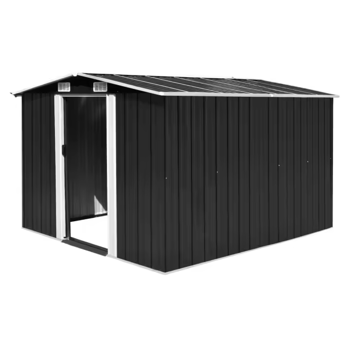 vidaXL Caseta de Jardín Metal 257x298x178cm Jardín Patio Cobertizo Color Antracita,  Verde, y mas - 1