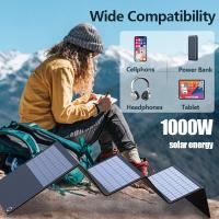 Kit De Panel Solar Flexible 1000W Sistema Fotovoltaico Con Cargador USB Y Batería Para Camping Y Energía Exterior - details 2
