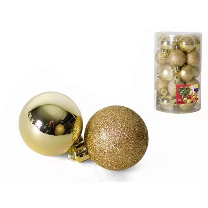 Gerimport Bote 25 Bolas Navidad Oro 3 Cm - Decoración Navideña - 1