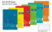 Campus - Cuadernos A4 Cuadrícula Pauta 4x4mm y 3x3mm , Tapa Dura, 80 hojas, Pack de 6 blocs perfectos para uso escolar, aprender a escribir y hogar, Colores Surtidos (6 unidades) - details 1