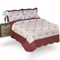 KingnetStore - Colcha Bouti Bordada Acolchada, Colcha Cubre Cama 100% Poliéster. Fina, Extra Suave y Ligera. Ideal para Primavera Verano Entretiempo, Con Funda Cojín Almohada, Elegancia y Suavidad con un Diseño Floral. Para Cama de 90 105 135 150 CM - details 1