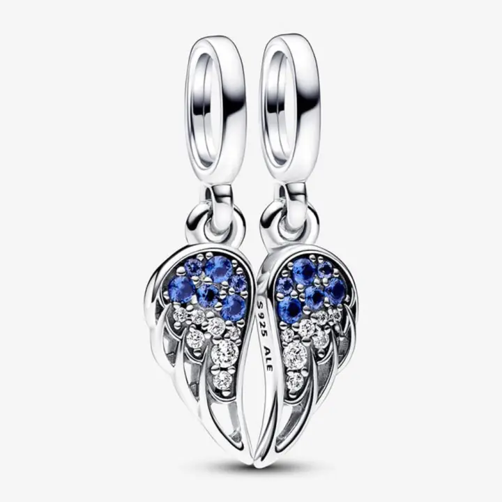 Pandora Charm de Colgante en Plata de Ley Alas de ángel brillantes y divisibles，Incluye Caja Original - 1
