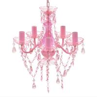 vidaXL Lámpara Colgante de Araña con Cristales Transparentes 5 Luces de Techo Color Transparente,  Negro,  Rosa y mas - details 2