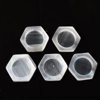 Bol De Piedra Hexagonal Natural Selenita Para Energía Curación Masaje Chakra Reiki Terapia Espiritual Adorno Mineral Blanco Tamaño 63mm Peso 45-55g - details 2