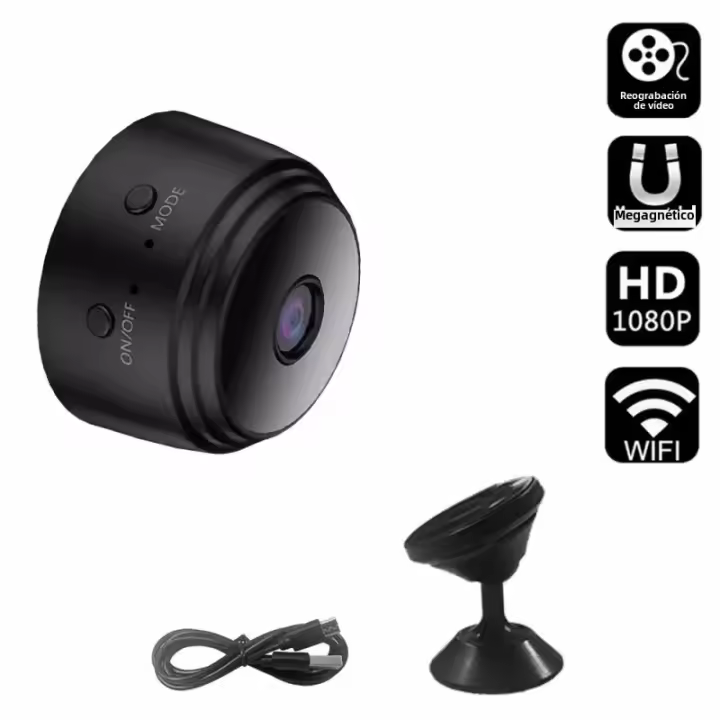 Cámara De Seguridad HD Inalámbrica A9 Mini Monitor Remoto WiFi Doméstico Vigilancia Nocturna Con Lente De 2.8-12mm Montaje En Techo O Esquina - 1
