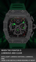 Reloj Mecánico Automático Para Hombre ONOLA 2022 Diseño Único De Lujo Con Incrustaciones De Diamante Resistente Al Agua Correa De Silicona Display Numerario Estilo Casual - details 7
