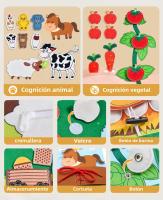 Juguete Sensorial Montessori Para Niños Busy Board Con Historias De Animales De La Granja Juego Educativo Para El Desarrollo De Los Dedos Y Aprendizaje Preescolar Actividades De Viaje - details 7