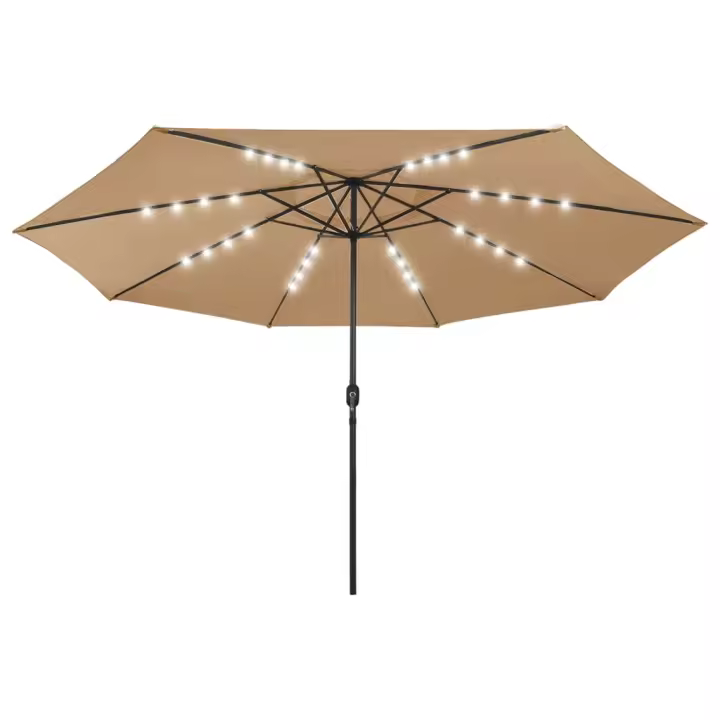 Sombrilla de Jardín con LED Luces gris taupe 400 cm - 1