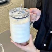 Gran Vaso De Vidrio De 1L Con Tapa Y Pajita Para Bebidas Transparente Eco-amigable Para Jugo Agua Y Café Frío Vaso De Bebida Taza De Bebida - details 5