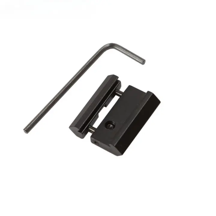 Adaptador De Tangente Táctica 11mm a 20mm Montura De Ranura Picatinny Base De Montaje En Snap in Color Negro Aluminio 6061 - 1
