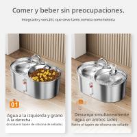 Dispensador De Agua Para Gatos 3L Con Doble Cuenco Acero Inoxidable Gran Capacidad Dispensador De Bebida Inteligente Para Perros Y Gatos - details 2