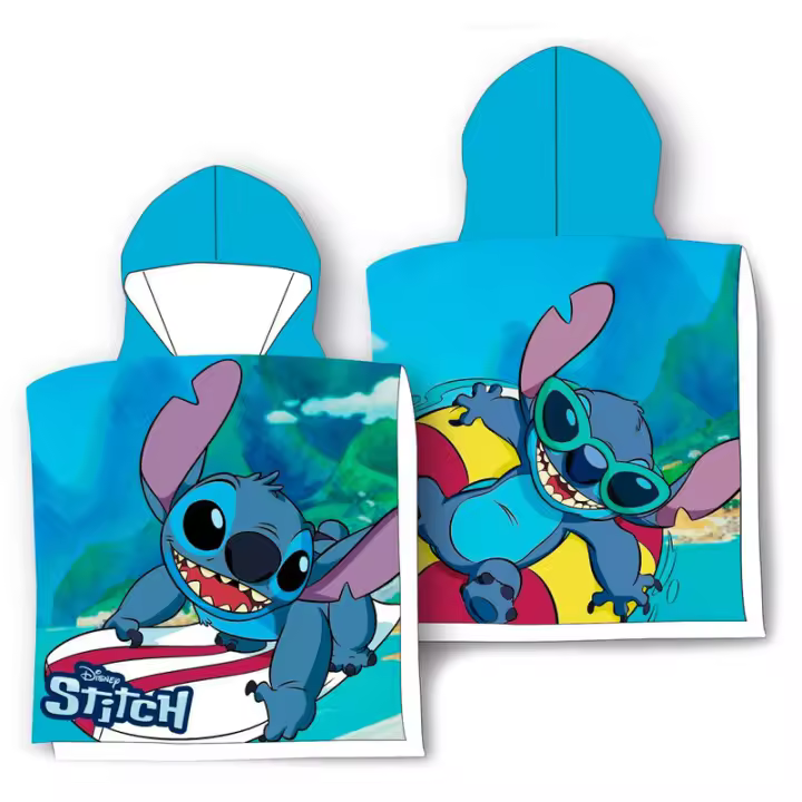 Toalha poncho de microfibra Disney Stitch Surf - 1