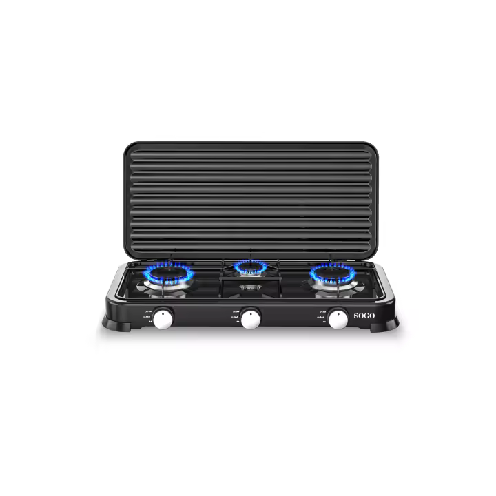 Cocina de Gas 3 Fuegos 2X103Mm+1X68.6Mm Negro - 1