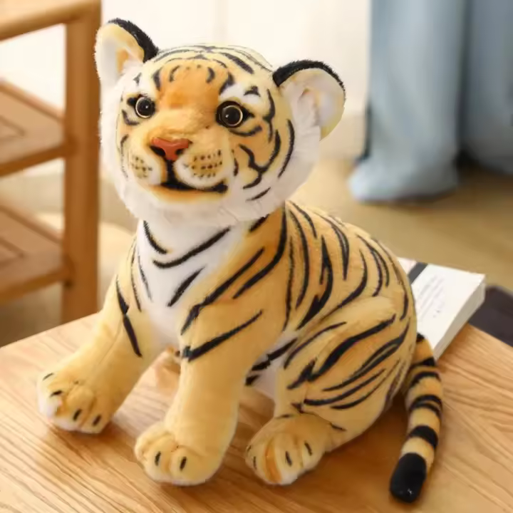 Juguete De Peluche Tigre Bebé Simulación 23cm Almohada De Animal Selvaje Suave Para Niños Regalo De Cumpleaños Para Niños Chicos - 1