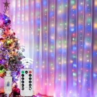 Curtainas De Navidad Con Luces LED Para Ventanas Cortina De Fairy Año Nuevo Iluminación De Habitación Cadena Guirnalda USB Decoración De Fiesta Para Niñas - details 5