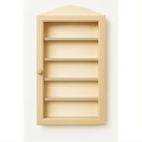 Vitrina Colecciones Madera Crudo 25x8,5x44cm Baldas Fijas - 1