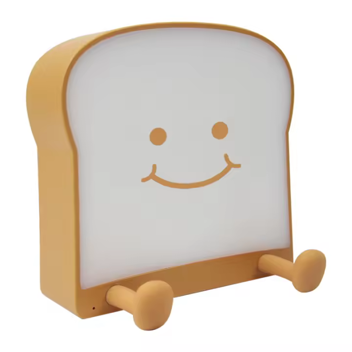Luz de noche para niños-Luz de pan de cara sonriente Luz de noche portátil Luz de noche USB recargable Adecuado para niños Niños Niñas - 1